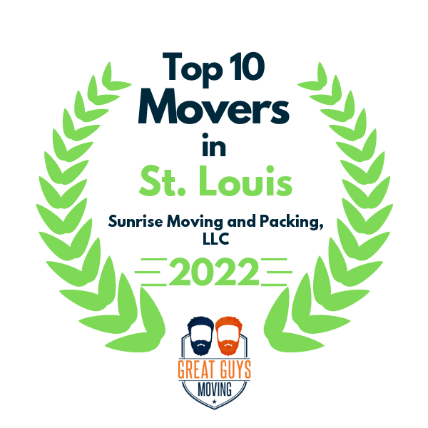 Sunrise Moving and Packing top 10 Mover in St Louis MO Greater Metro Area