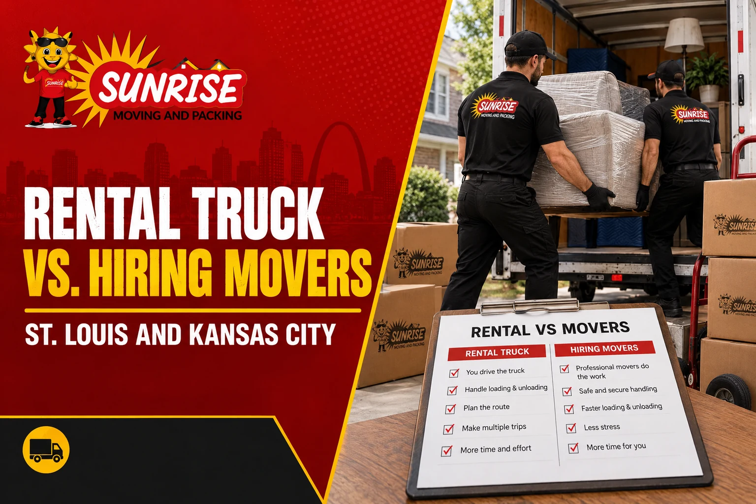 Rental Truck vs. Hiring Movers in St. Louis and Kansas City